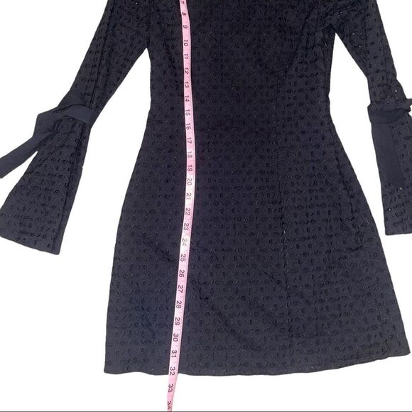 Avec Les Filles Black Eyelet Bell Sleeve Dress - Picture 14 of 16